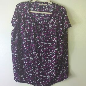 Sejour 18W Fuschia/Purple Tones Blouse